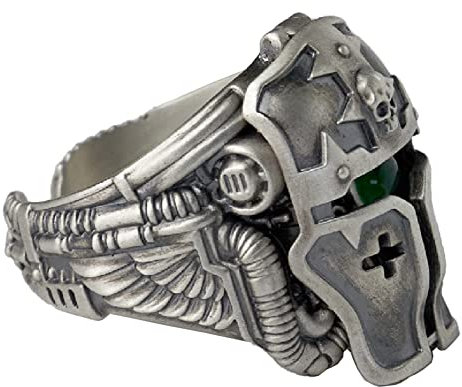 Starforged Questor Kaiserlicher Helmring Adeptus Mechanicus Silberring der Titanenkultur von Warhammer 40000 Ring