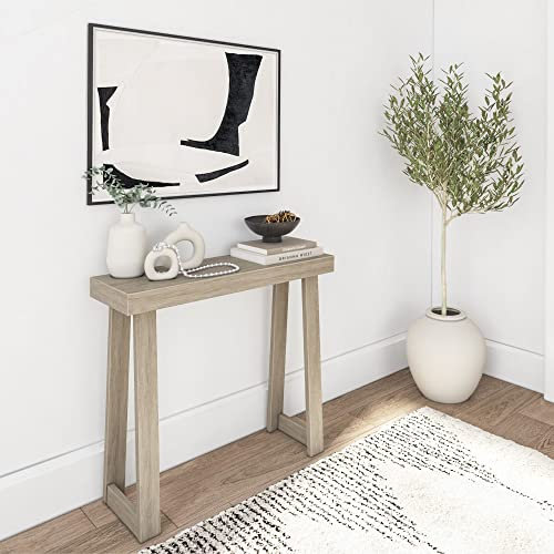 Plank+Beam Solid Wood Console Table, 36 Inch, Sofa Table, Narrow Entryway Table for Hallway, Behind The Couch, Living Room, Foyer, Easy Assembly, Seashell