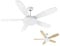 Noaton Ventilatore da soffitto con illuminazione Maia, bianco/acero, diametro 132 cm, motore DC 41 W, LED 24 W, telecomando, portata d'aria fino a 198 m3/min, asta di prolunga 15/25 cm