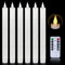 WinsTime Led Stabkerzen mit Fernbedienung, batteriebetriebene LED Kerzen Flackernde Flamme, 3D-Dochtlicht, echtes Wachs Weiß 2 x 24.5 cm 6 Stück, für Weihnachten, Heimdekoration