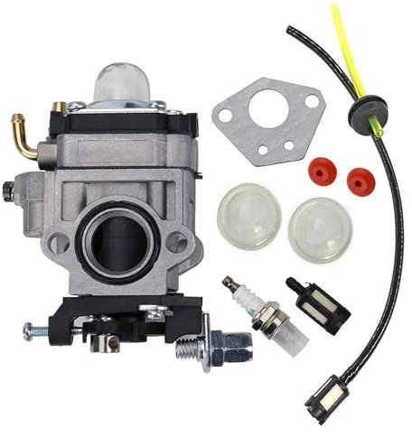 YOONIA Vergaser für Motorsense 52cc 49cc 43cc Vergaserset mit Dichtung, Schlauch, Zündkerze und Benzinfilter