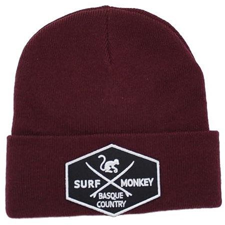 Surf Monkey Strickmütze für Herren und Damen, recycelt, Einheitsgröße, Winter/Herbst, burgunderrot, One size