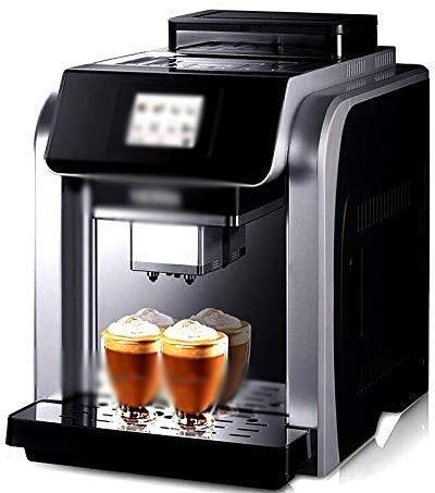 HWSY coffee machines Espresso machine, fully automatic coffee machine, double boiler, fancy coffee grinder, consumer and commercial 422mm × 280mm × 380mm silver (Color : Silve Interesting