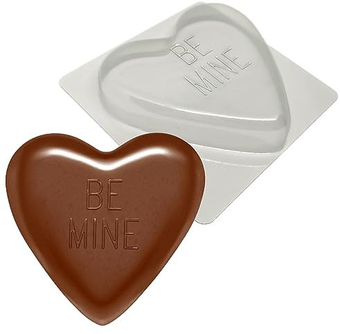 Large Love Heart Chocolate Moulds - 170g - Set of 1, 6, 12 or 60 - Wedding Favours, Valentines Gift or Heart Shaped Easter Egg - Be Mine, Hug Me, Im Yours, Kiss Me, Love You & Smile (Be Mine x 1)