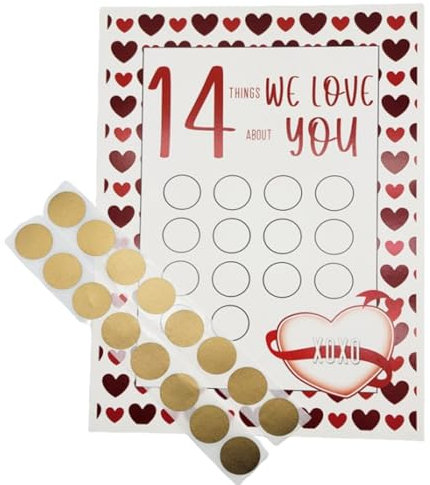 14 Things I Love About You Scratch Off Adventskalender Valentinstag Countdown Basteln für Kinder Individuelles Geschenk für Tochter Sohn Ehemann Frau Freundin Freund