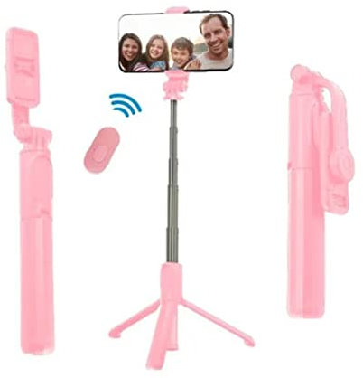 Telefonstativ, 70 cm Selfie-Stick mit Kabelloser Fernbedienung, Tragbarer Ausziehbarer Stativständer, Kompatibel mit Allen Mobiltelefonen, für (PINK)