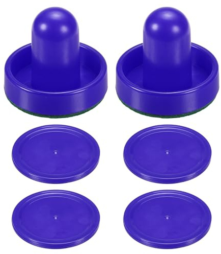 PATIKIL 2 Schieber mit Pads 4 Pucks 60mm Air Hockey Schieber für Spieltisch | und Air Hockey Pucks, Ersatzgriffe Paddles Zubehör