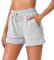 Irdcomps Shorts Damen Kurze Sporthose Sportshorts Kurze Laufshorts Trainingshose Laufshorts Baumwolle High Waist Running Gym Grau M