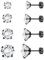 Orecchini Uomo Donna con Zirconia Cubica,4 Paia di Set Orecchini a Bottone in Acciaio al Titanio Anallergici Nero Orecchino per Donna Uomo Ragazza Gioielli Set, 2/3/4/5 mm