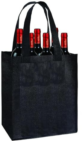 GYTFOG Wine Carrier Wine Bottle Carrier Felt Wine Bottle Bag for 6 Bottles, 1pcs Wine Backpack Bottle Bag Compartments for Fishing,Camping Travel Shopping Storage 35 X 24 X 16cm