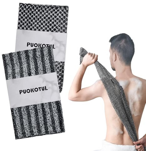 2 Pièces Gant de Toilette Exfoliant Africain, Eponge Douche, Eponge Exfoliante Corps Grande Taille, éponge de Lavage,Gant Exfoliant Corps Dos, Gant de Toilette Exfoliant en Profondeur Gant de Bain