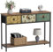 VEDECASA Console Table for Hallway Slim Console Table with 3 Drawers for Entryway with Storage Shelves for Small Spaces Living Room Metal Frame Wooden Top Easy Assembly Rustic Brown