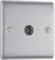 AMK® BG Brushed Steel Co Axial Socket 1 Gang TV Aerial Connection With Euro Module Includes All Mounting Screws