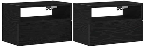 vidaXL Wand-Nachttische 2 STK. Schwarz 45x26x28,5 cm