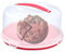 ZOPPER Red Large Round Plastic Cake Box With Lockable Lid & Carry Handles Portable Cake Carrier Storage Container Fits 11 inch Ideal for Cakes, Cookies