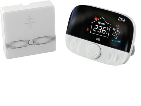 Gas Wandthermostat, RF Wireless Temperaturregelung mit 6 Zeitmodi pro Tag