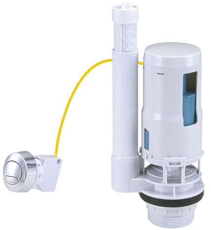 Ragyzity Adjustable Toilet Dual Flush Valve with Push Button, Toilet Flush System Replacement Toilet Flush System Replacement, Universal 2 inch Bottom Water Outlet Adaptor, Toilet Tank Accessories