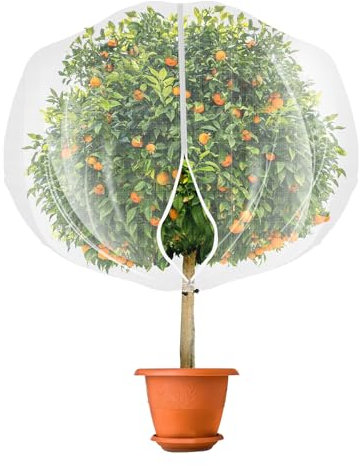 Filet anti-insectes fin de 1,8 x 1,8 m avec cordon de serrage pour protéger les plantes, les fruits, les fleurs contre les insectes et les oiseaux