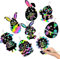HERZONE 32pcs Ostern Kratzbilder Ostereier Kratzbilder Ostern Kratzpapier Kinder Ostereier Scratch Art Set Ostern Bastelset Kinder mit Holzstiften Bändern für Ostern Deko Party Mitgebsel (D)