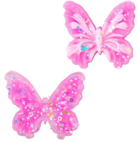 AYNKH 2PCS Rosa Butterfly Fufu Squissy Toys,Butterfly Toys,Giocattoli a Farfalla, Antistress a Farfalla Elastica, Giocattoli a Farfalla di Simulazione,Regali per Feste per Adulti e Ragazzi