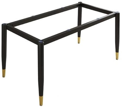 Pieds de table modernes en métal avec ventouse + vis pour cuisine, table à manger, bureau, plateau en bois et verre marbre, 110 cm x 55 cm x 72 cm, noir et doré