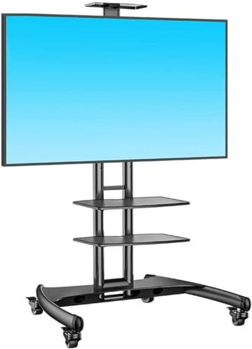 SaryEdge Supporto TV Mobile, Carrello TV Mobile, Supporti e Giradischi Supporti per Montaggio TV Carrello TV Mobile per Uso Domestico con Vassoio a Doppio Strato (