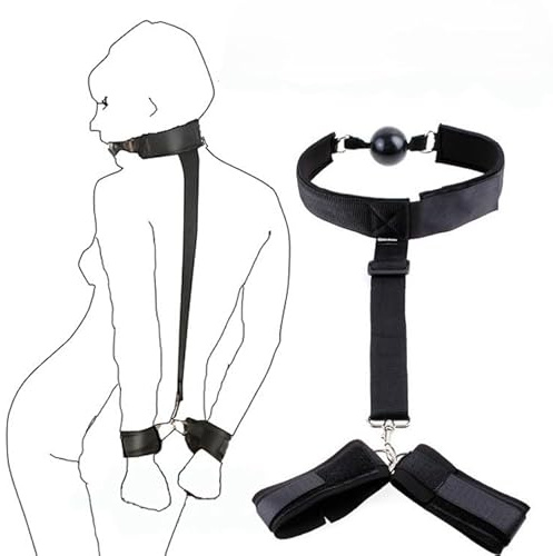 Thlsexy Bondage Set für Paare Verstellbares BDSM Set aus Kunstleder Erotisches Fessel Set für Anfänger & Profis Sexspielzeug ab 18 für Paare Flirten SM Adult Couple Game fessel set