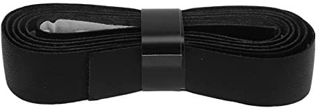 REXVTNS Tennis Racket Grip Tape | Leather Overgrip for Badminton/Tennis/Squash | Sturdy Cowhide with Enhanced Grip & Hitting Response | 1m x 25mm Perspiration - Absorbing Tape (Black)