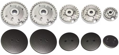 Franza - Kit 4 bruciatori completi di piattelli spartifiamma per Whirlpool Kitchenaid Bauknecht Hotpoint Ariston cucina piano cottura - WR10/B - Prodotto Originale