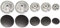 Franza - Kit 4 bruciatori completi di piattelli spartifiamma per Whirlpool Kitchenaid Bauknecht Hotpoint Ariston cucina piano cottura - WR10/B - Prodotto Originale