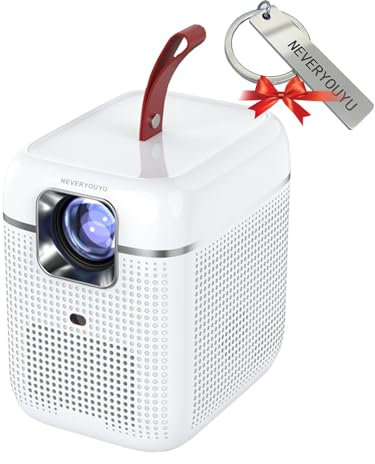 N264 Pro NEVERYOUYU Projector with WiFi and Bluetooth, 500ANSI 3000L Max 200 Display Auto 6D Keystone & 50% Zoom Smart Mini Movie Projector, Native 1080P with WiFi and Bluetooth, for Backyard Cinema