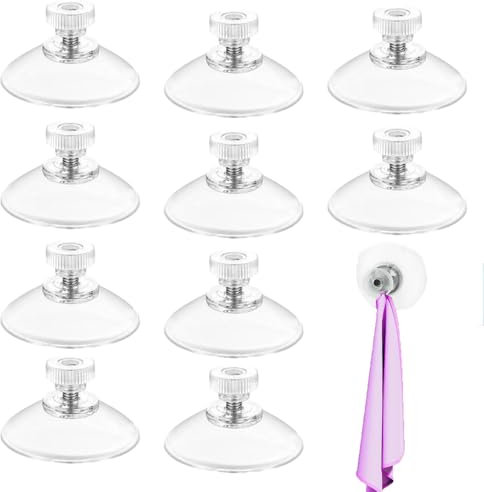 10 Pcs Ventouses avec Filetage et Écrous Moleté, 41mm Ventouse a Visser, Ventouse Filetée en Plastique Transparente, Ventouses de Fixation a Visser avec Filetage pour Voiture Décoration Suspension
