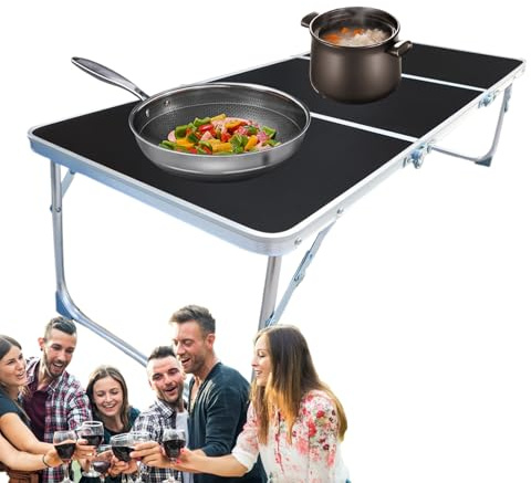 Generisch Leichtes Faltaluminium - -Campingplatz | Aluminium Tragbarer Tisch Für Barbecue | Camping -Accessoire Mit Griffen, Outdoor -Büro Für Rasen, Park, Terrasse, Küche, Haus, Klappkampingtisch
