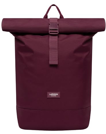 LARKSON Rucksack Damen & Herren Rot - Janne - Rolltop Rucksack mit Laptopfach für Uni, Arbeit, Reise & Fahrrad - Backpack Tagesrucksack Mittelgroß - Wasserabweisend