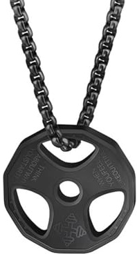 Fitness-Hantel-Anhänger aus Edelstahl, Hantelscheibe, Langhantel, Kettenanhänger, Workout, für Herren, Schmuck, Hantel für Herren, Einheitsgröße, Wie beschrieben, Wie beschrieben