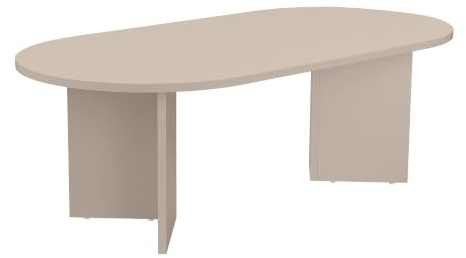 Calicosy Couchtisch oval – Melaminbeschichtete Spanplatten – Farbe Kaschmir – Kollektion Iris – Wohnzimmer – L 119 x T 60 x H 39,8 cm