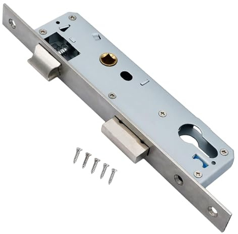 Cubstone Serrure à mortaiser à cadre tubulaire étroite de 85 mm,Serrure à encastrer de 25 mm Serrure de porte en acier pour porte de jardin (85x30mm)