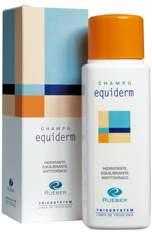 Rueber - Equiderm 220 ml | Champú Purificante y Equilibrante | Champu Anticaspa e Hidratacion Cuero Cabelludo | Para Pelos con Decoloraciones y Tintes | Champu Anticaspa Universal y Uso Diario