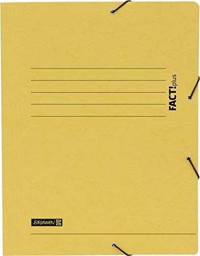 Baier & Schneider Brunnen 102015410, Sammelmappe für A4, Hochwertiger Pressspankarton 375 g/m², 0, 4 mm dick, Fact!Plus, 10 Stück gelb