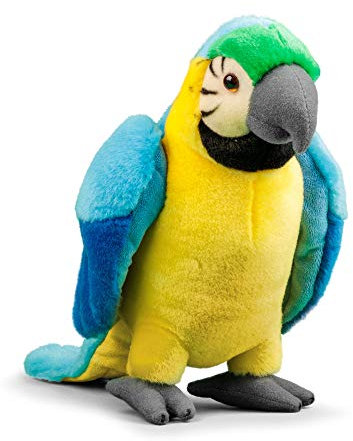 Animigos Plüschtier Ara blau, Stofftier im realistischen Design, kuschelig weich, ca. 24 cm groß, 37565