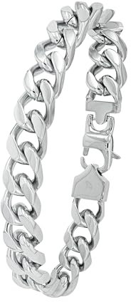 Amor Armband Edelstahl Herren Armschmuck, 22 cm, Silber, Kommt in Schmuck Geschenk Box, 9418190