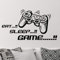 Eat Sleep Game Joystick Wandaufkleber Kinderzimmer Dekoration Schriftzug Zitat