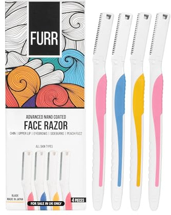 FURR Augenbrauenrasierer, Gesichtsrasierer Frauen, Damenrasierer, Dermaplaning rasierer, Wiederverwendbare Rasierer für Frauen, für eine glatte und sichere Rasur