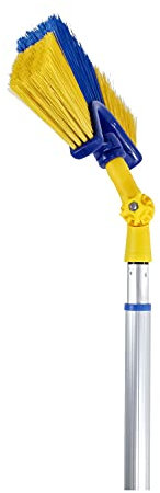 Teleskopstange 4 Meter mit Eckbesen zum Reinigen Dachrinnenbesen Dreieckbesen Winkel verstellbar Schraubgewinde Aluminiumstange Ausziehbar Teleskop Stange Gewinde