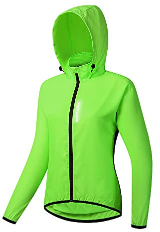 WOSAWE Veste de cyclisme coupe-vent légère et respirante pour femme - Vert - L