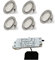 Rolux LED Einbauleuchte matt-chrom 58mm Bohrloch 2,5W 12V warm-weiß ultra Flach anschließbar an AMP- oder Mini-AMP Steckersystem (5er Set)