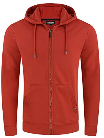 riverso Sweatjacke Herren RIVNils Regular Fit Zip Hoodie Kapuzenjacke Kapuzenpullover Sweatshirt, Größe:3XL, Farbe:Rusty Ochre Red (15400)