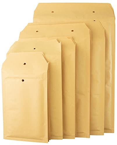 D´s Items® | Versandtaschen [braun] - 2/B - (140 mm x 225 mm) - Kraftpapier - [10 Stück] - | Verpackungsmaterial | Luftpolsterversandtaschen | Luftpolsterumschläge | Luftpolstertaschen