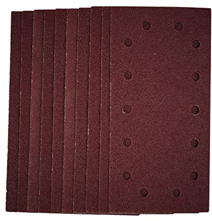 Draper Sanding Sheets (10 Pack) | 40 Grit Hook and Loop Sanding Pads | 115 x 230mm Sandpaper for Electric Sander | 55805