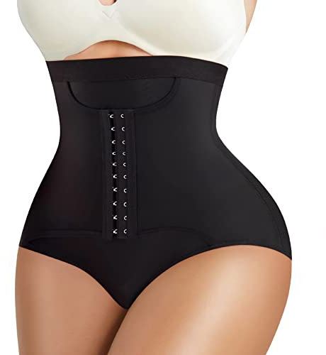Bafully Womens Butt Lifter Panties Tummy Control Waist Trainer High Waist Stomach Body Shaper Girdle Slimming Underwear (Black, M)